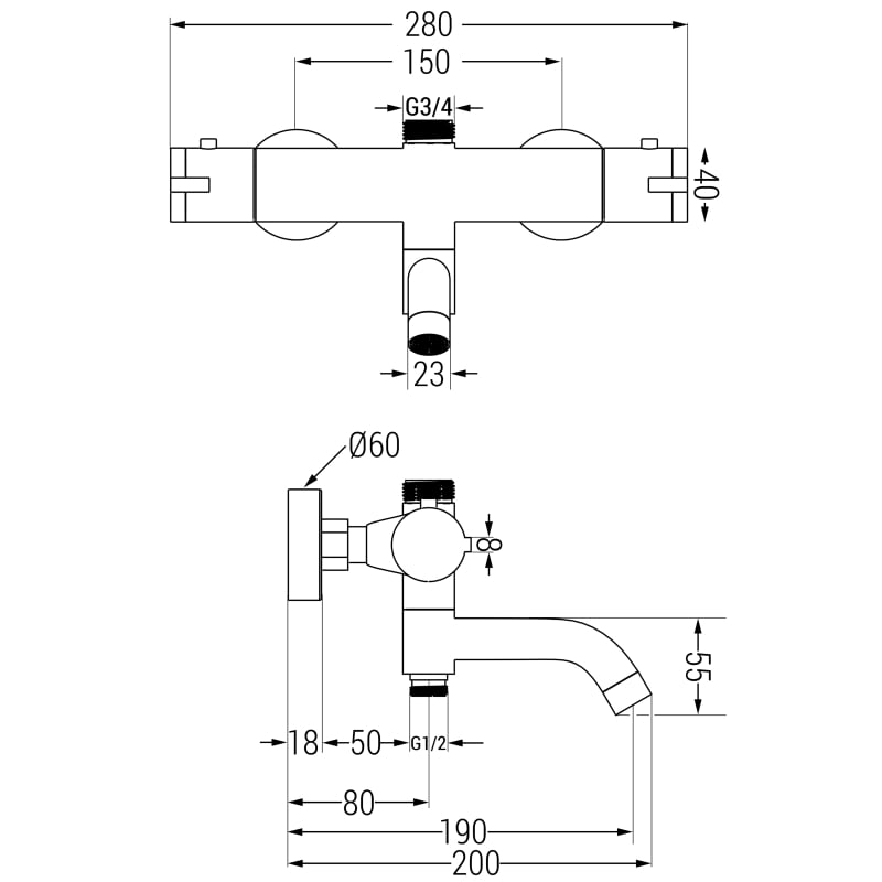 Mexen Kai termostatyczna bateria wannowo-prysznicowa,  gun gray szczotkowany - 77900-66