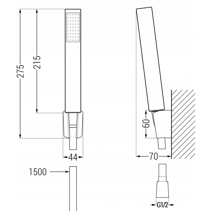 Mexen Mino R77 zestaw wannowy, czarny - 72403R77-70