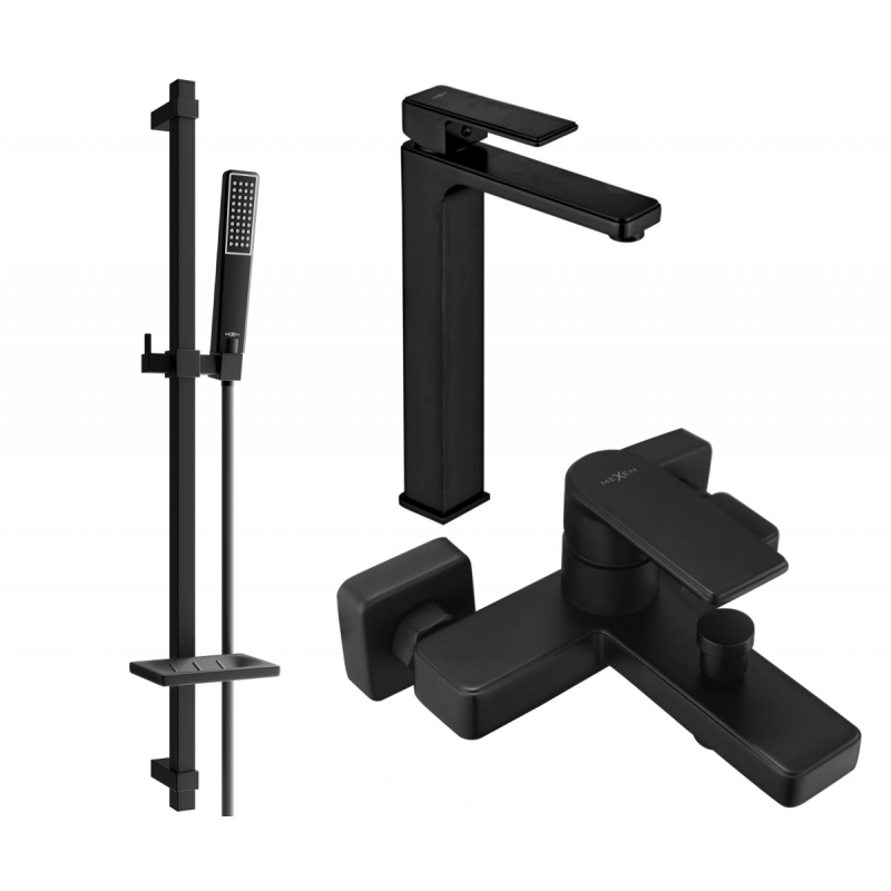 Mexen Mino DQ72 zestaw wannowy, czarny - 72413DQ72-70