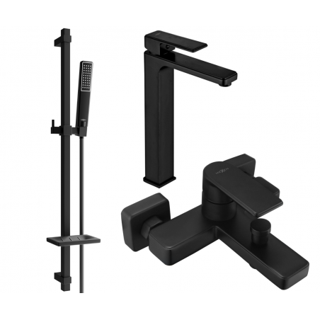 Mexen Mino DQ72 zestaw wannowy, czarny - 72413DQ72-70