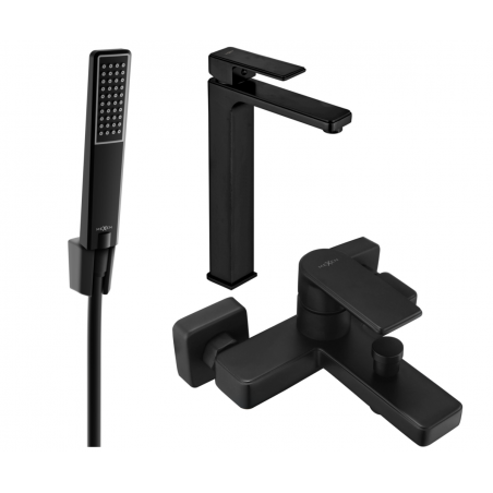 Mexen Mino R72 zestaw wannowy, czarny - 72413R72-70