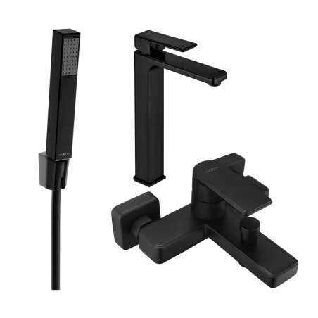 Mexen Mino R77 zestaw wannowy, czarny - 72413R77-70