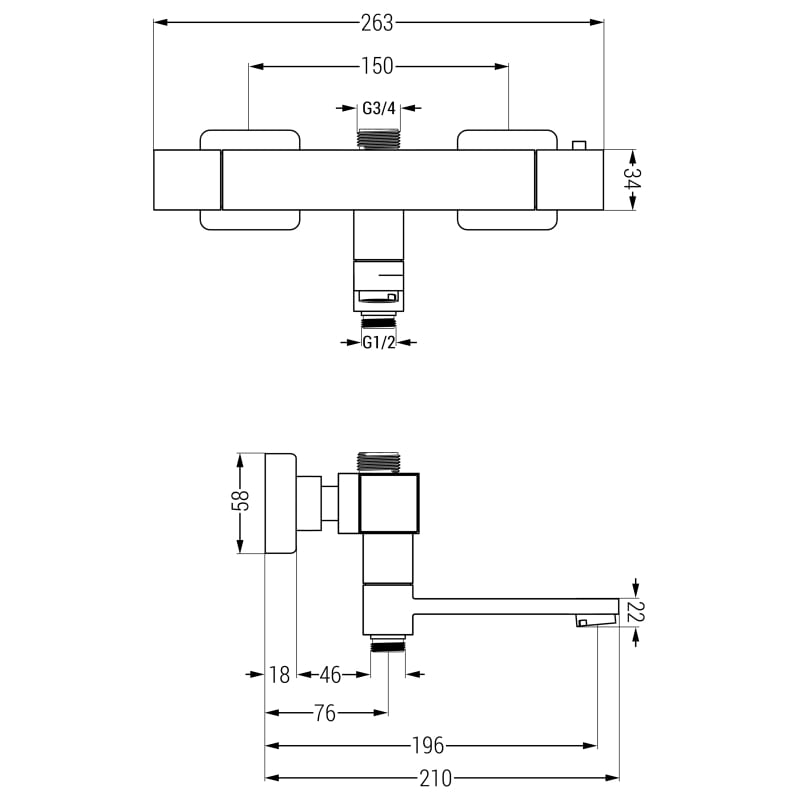 Mexen Cube termostatyczna bateria wannowo-prysznicowa, chrom - 77910-00