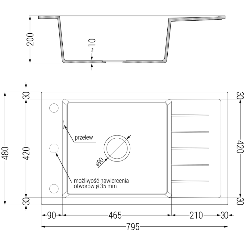 Mexen Elias zlewozmywak granitowy 1-komorowy z ociekaczem i baterią kuchenną Elia, czarny nakrapiany - 6511-76-670101-00