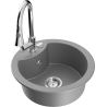 Mexen Diego zlewozmywak granitowy 1-komorowy z baterią kuchenną Elia, szary - 6512-71-670101-00