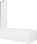 Mexen Vega wanna prostokątna 160 x 70 cm z obudową i parawanem 1-skrzydłowym 50 cm, transparent, złoty - 550116070X9505000050