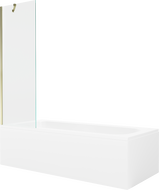 Mexen Vega wanna prostokątna 170 x 70 cm z obudową i parawanem 1-skrzydłowym 60 cm, transparent, złoty - 550117070X9506000050