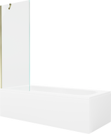 Mexen Vega wanna prostokątna 150 x 70 cm z obudową i parawanem 1-skrzydłowym 70 cm, transparent, złoty - 550115070X9507000050