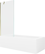Mexen Vega wanna prostokątna 170 x 70 cm z obudową i parawanem 1-skrzydłowym 80 cm, transparent, złoty - 550117070X9508000050