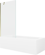 Mexen Vega wanna prostokątna 170 x 70 cm z obudową i parawanem 1-skrzydłowym 90 cm, transparent, złoty - 550117070X9509000050