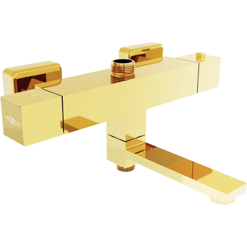 Mexen Cube termostatyczna bateria wannowo-prysznicowa, złota - 77910-50