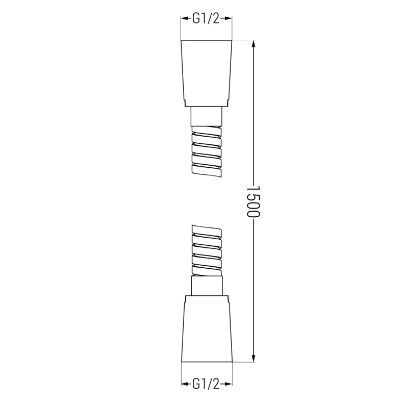 Mexen wąż prysznicowy 150 cm, chrom - 79460-00