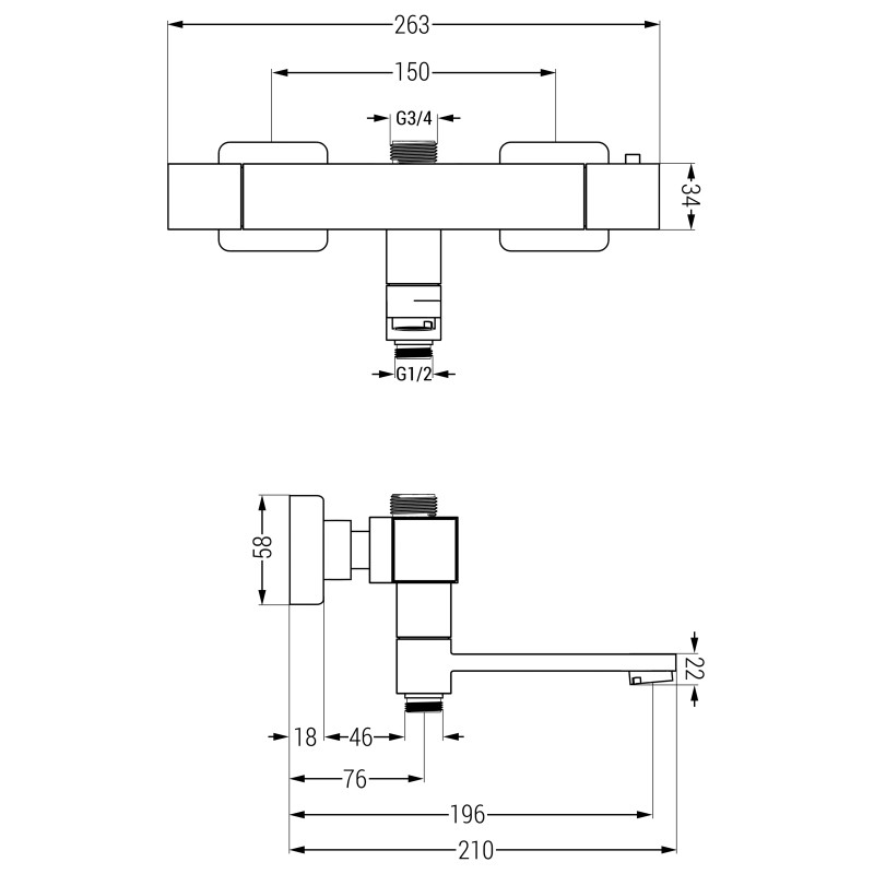 Mexen Cube termostatyczna bateria wannowo-prysznicowa,  gun gray szczotkowany - 77910-66