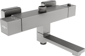 Mexen Cube termostatyczna bateria wannowo-prysznicowa,  gun gray szczotkowany - 77910-66