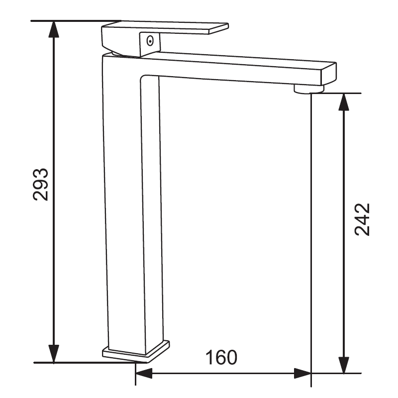 Mexen Uno bateria umywalkowa wysoka, czarny - 71410-70