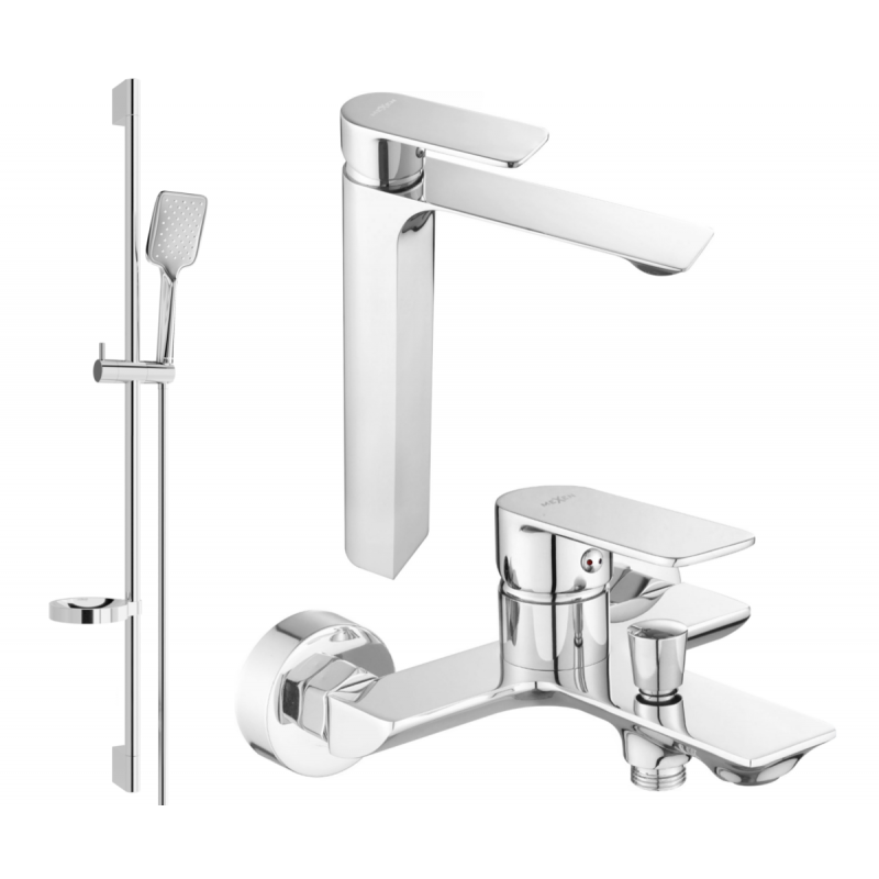 Mexen Alexa DQ62 zestaw wannowy, chrom - 71213DS62-00