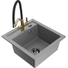 Mexen Vito zlewozmywak granitowy 1-komorowy z baterią kuchenną Duo, szary - 6503-71-671701-57-B