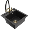 Mexen Vito zlewozmywak granitowy 1-komorowy z baterią kuchenną Duo, czarny/srebrny metalik - 6503-73-671701-57-G