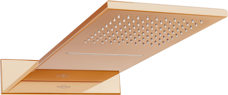Mexen Waterfall deszczownica slim 50 x 22 cm, różowe złoto - 79190-60