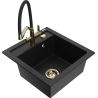 Mexen Vito zlewozmywak granitowy 1-komorowy z baterią kuchenną Duo, czarny - 6503-77-671701-57-G