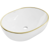 Mexen Viki umywalka nablatowa 48 x 35 cm, biała/złota rant - 21054805