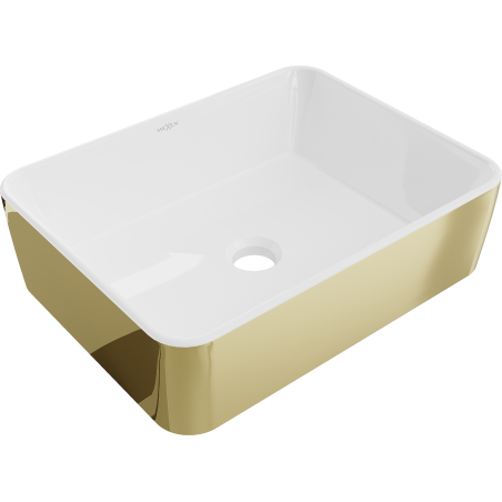 Mexen Catia umywalka nablatowa 48 x 37 cm, biała/złota - 21314806