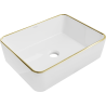 Mexen Catia umywalka nablatowa 48 x 37 cm, biała/złota rant - 21314805