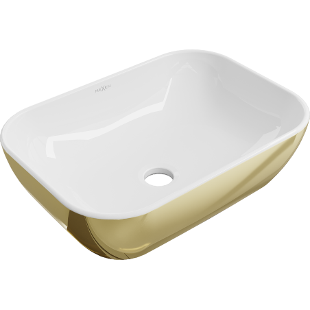 Mexen Rita umywalka nablatowa 45 x 32 cm, biała/złota - 21084506