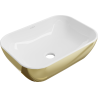 Mexen Rita umywalka nablatowa 45 x 32 cm, biała/złota - 21084506