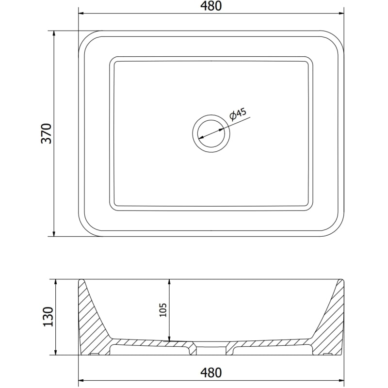 Mexen Catia umywalka nablatowa 48 x 37 cm, czarna mat - 21314885