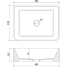 Mexen Catia umywalka nablatowa 48 x 37 cm, szara jasna mat - 21314861