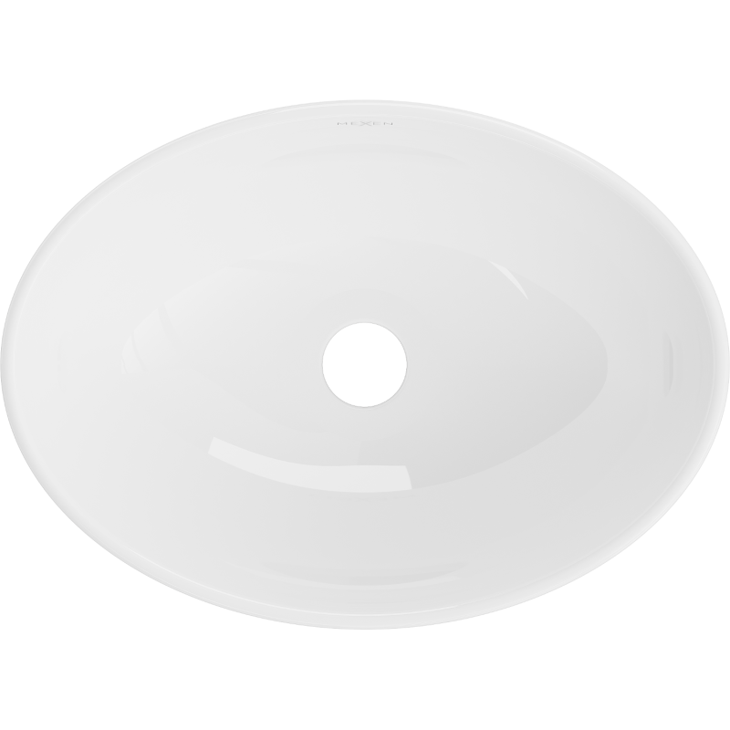 Mexen Elza umywalka nablatowa 40 x 33 cm, biała/złota wzór łuski - 21014008