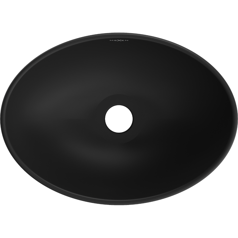 Mexen Elza umywalka nablatowa 40 x 33 cm, czarna mat/złota - 21014026