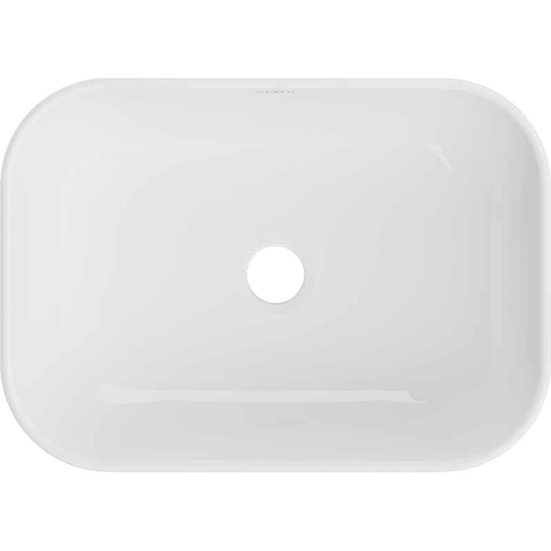 Mexen Rita umywalka nablatowa 45 x 32 cm, biała/złota linie - 21084553