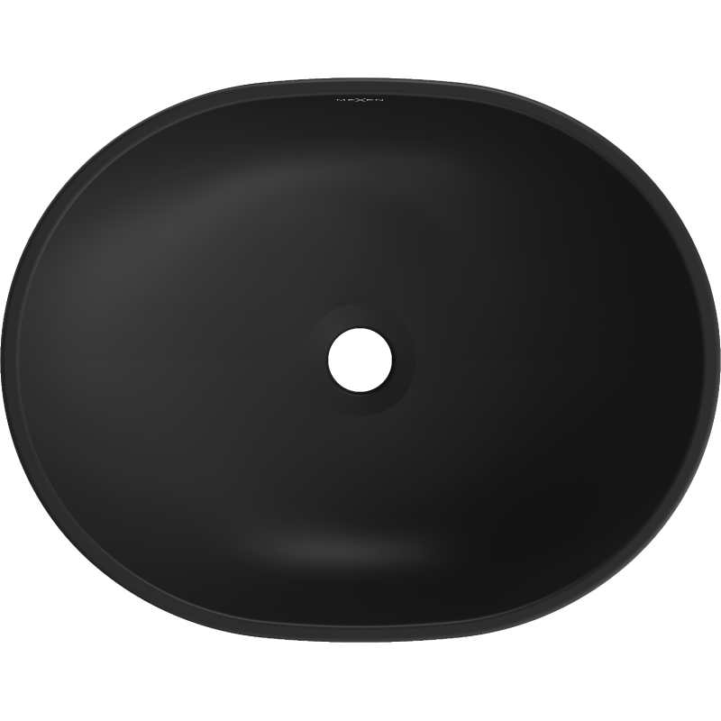 Mexen Viki umywalka nablatowa 48 x 35 cm, czarna mat/srebrna wzór linie - 21054873