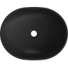 Mexen Viki umywalka nablatowa 48 x 35 cm, czarna mat/srebrna wzór linie - 21054873