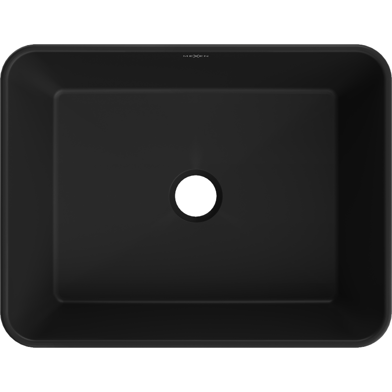 Mexen Catia umywalka nablatowa 48 x 37 cm, czarna mat/srebrna - 21314874