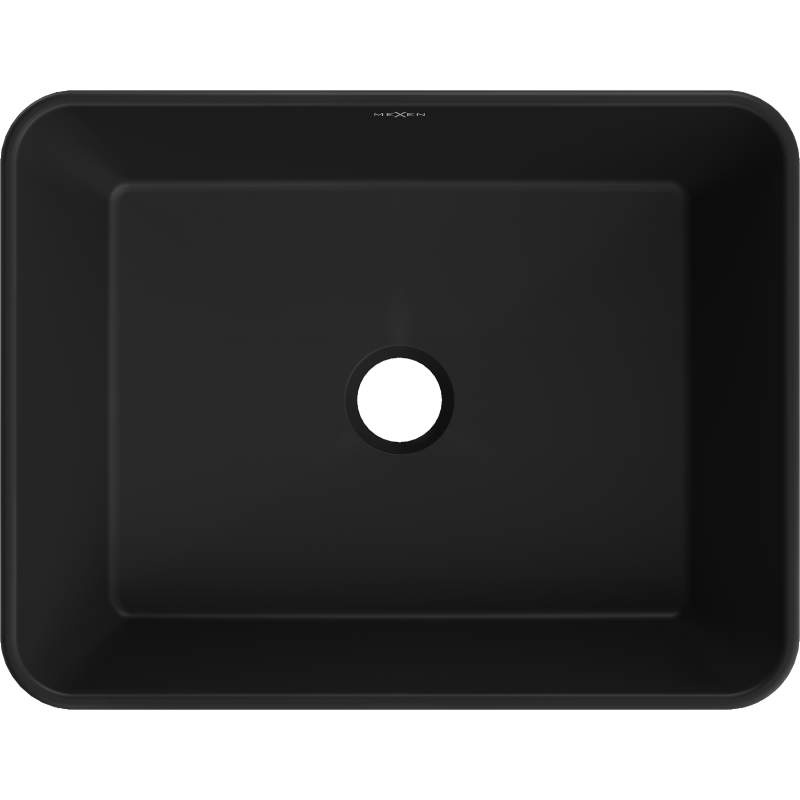 Mexen Catia umywalka nablatowa 48 x 37 cm, czarna mat/złota wzór linie - 21314877