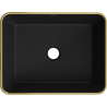 Mexen Catia umywalka nablatowa 48 x 37 cm, czarna mat/złota rant - 21314875