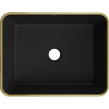 Mexen Catia umywalka nablatowa 48 x 37 cm, czarna mat/złota wzór kratka - 21314879