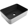 Mexen Catia umywalka nablatowa 48 x 37 cm, czarna mat/srebrna - 21314874