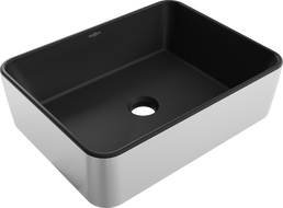 Mexen Catia umywalka nablatowa 48 x 37 cm, czarna mat/srebrna - 21314874