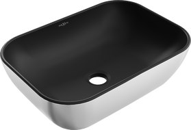 Mexen Rita umywalka nablatowa 45 x 32 cm, czarna mat/srebrna - 21084574