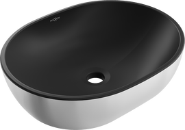 Mexen Viki umywalka nablatowa 48 x 35 cm, czarna mat/srebrna - 21054874