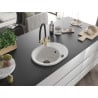 Mexen Kevin zlewozmywak granitowy 1-komorowy z baterią kuchenną Duo, biały - 6517-20-671701-57-B