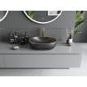 Mexen Viki umywalka nablatowa 48 x 35 cm, czarna mat/złota rant - 21054875