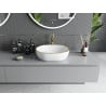 Mexen Viki umywalka nablatowa 48 x 35 cm, biała/złota rant - 21054805
