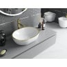 Mexen Viki umywalka nablatowa 48 x 35 cm, biała/złota rant - 21054805