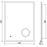 Mexen Kala lustro łazienkowe podświetlane z lusterkiem kosmetycznym 60 x 80 cm, LED 6000K, antypara - 9820-060-080-611-00