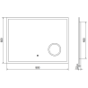 Mexen Kala lustro łazienkowe podświetlane z lusterkiem kosmetycznym 80 x 60 cm, LED 6000K, antypara - 9820-080-060-611-00